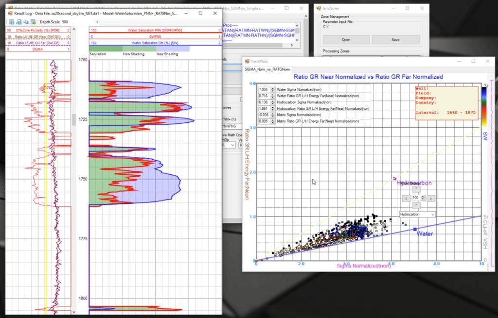 Sigma normalization and water oil contact interpretation in Petromath software for pulsed neutron logging analysis and reservoir evaluation